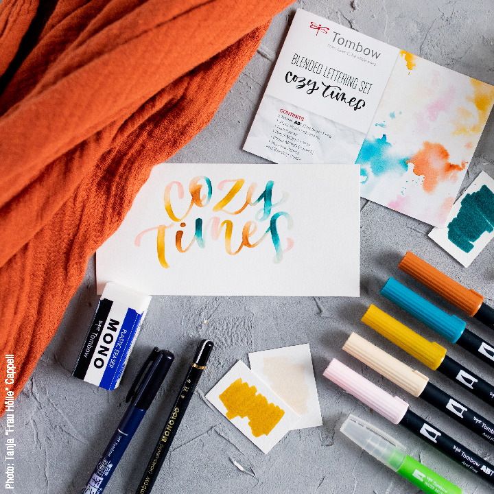 Tombow Blended Lettering Set Good Vibes - Kit Pennarelli Per Lettering Con Tecnica Sfumatura