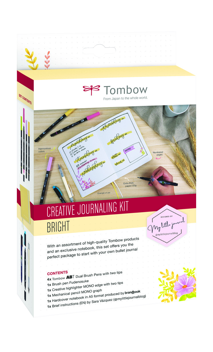 Tombow Fudenosuke Colors + Dot Grid Journal + Mono Drawing Pens!