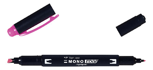 Tombow MONO EDGE Evidenziatore Rosa Con Punta Doppia | Larga 3,8 Mm E Sottile 0,5 Mm | Inchiostro Asciugatura Rapida Per Agenda E Quaderni