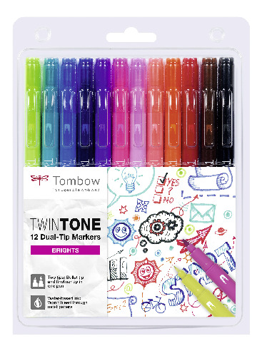 TwinTone Dual Tip Art Marker Rainbow Set, 12-Pack