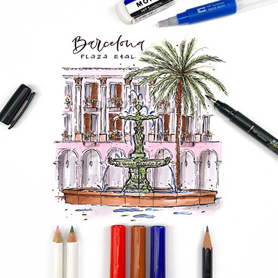 Urban Sketching - Travel, Watercolour City Sketches Sophie Peanut
